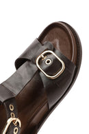 Women's Brown Ankle Strap Leather Sandals | Derimod