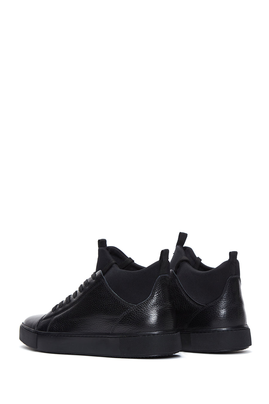 Erkek Siyah Deri Bilekli Sneaker