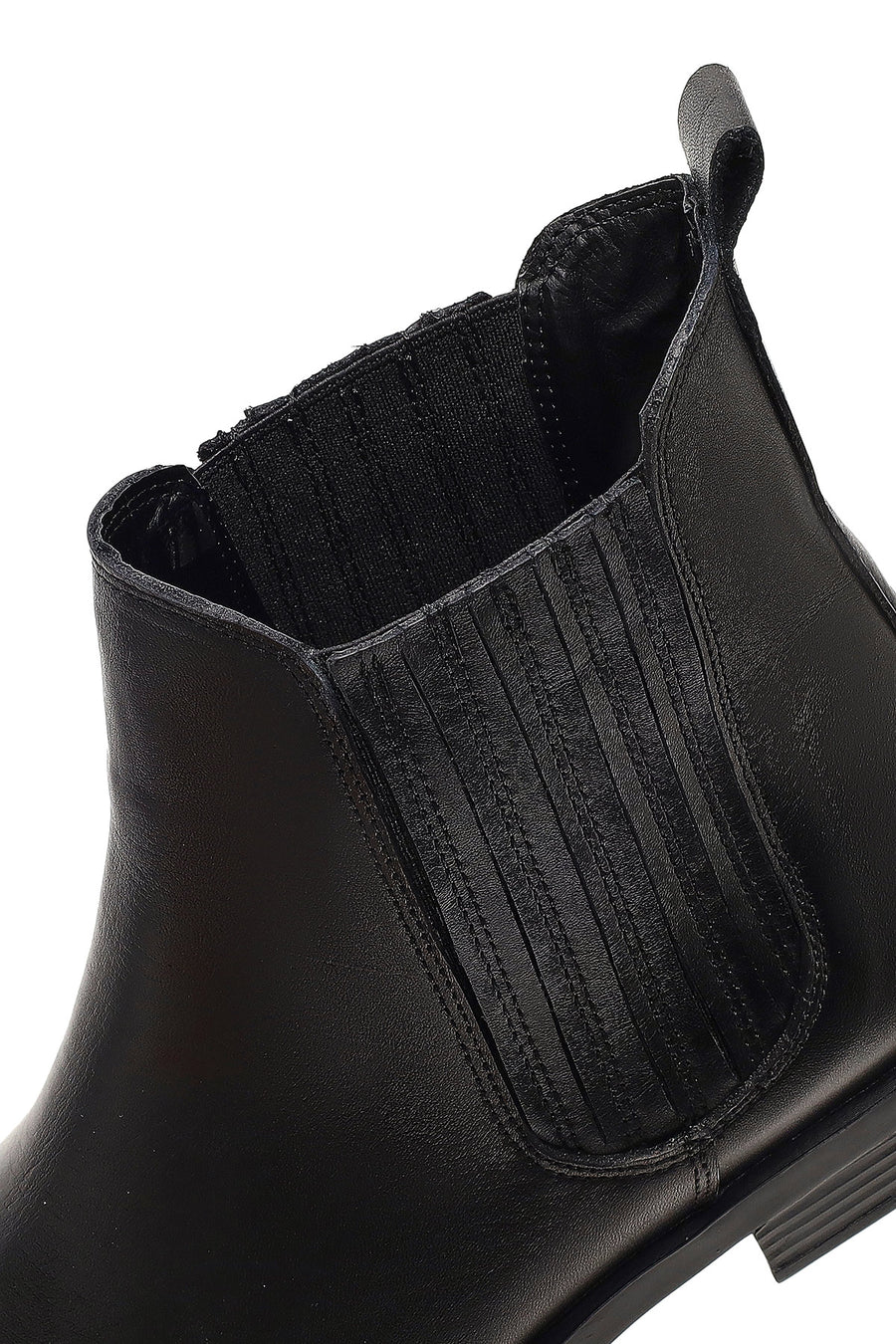 Women's Black Leather Chelsea Boot