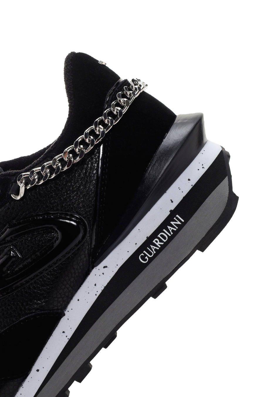 Alberto Guardiani Women's Black Wen Leather Thick Soled Sneaker