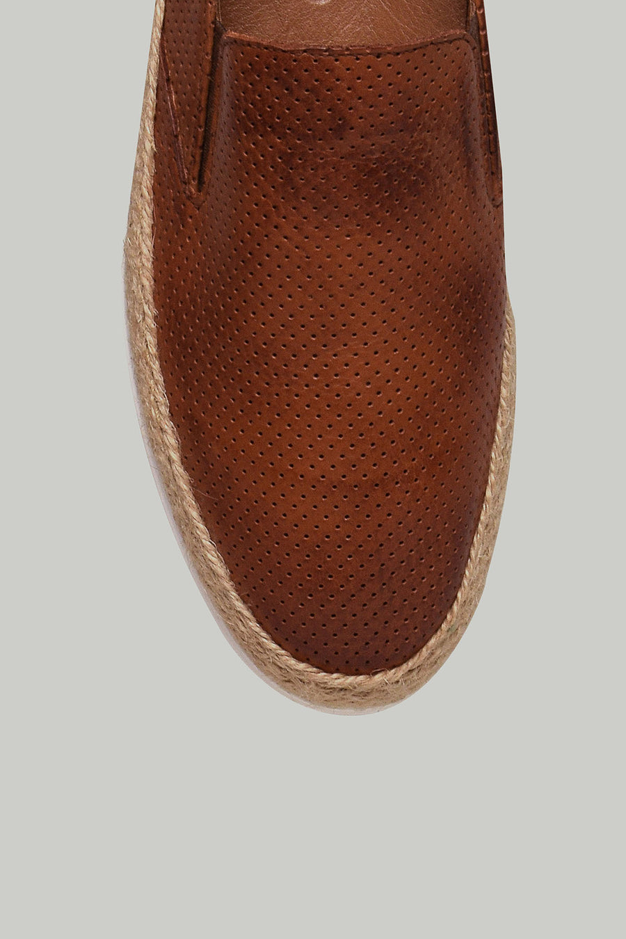 Tan Men's Leather Espadrille