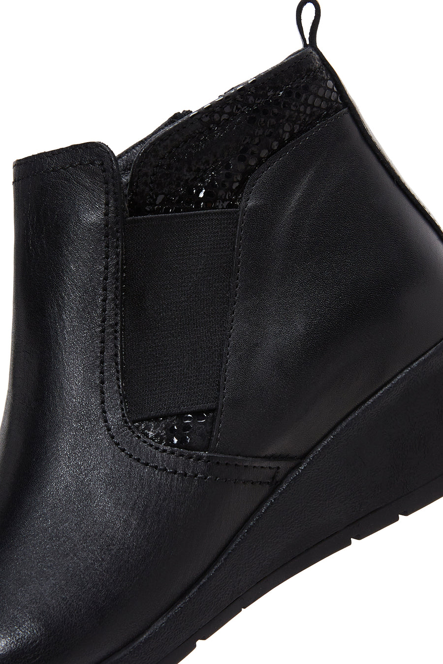Women's Leather Wedge Heel Boots