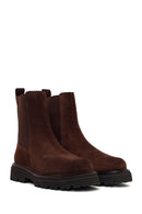 Kadın Kahverengi Kalın Tabanlı Süet Deri Chelsea Bot | Derimod