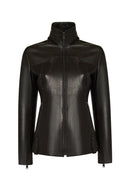 Audrey Woman Black Hooded Fur Leather Coats | Derimod