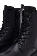 Women's Black Zippered Thick-Soled Leather Ankle Boots | Derimod