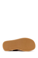 Woman Tan Wedge-Heel Suede Leather Comfort Slippers | Derimod