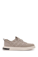 Erkek Bej Bağcıklı Desenli Kumaş Sneaker | Derimod