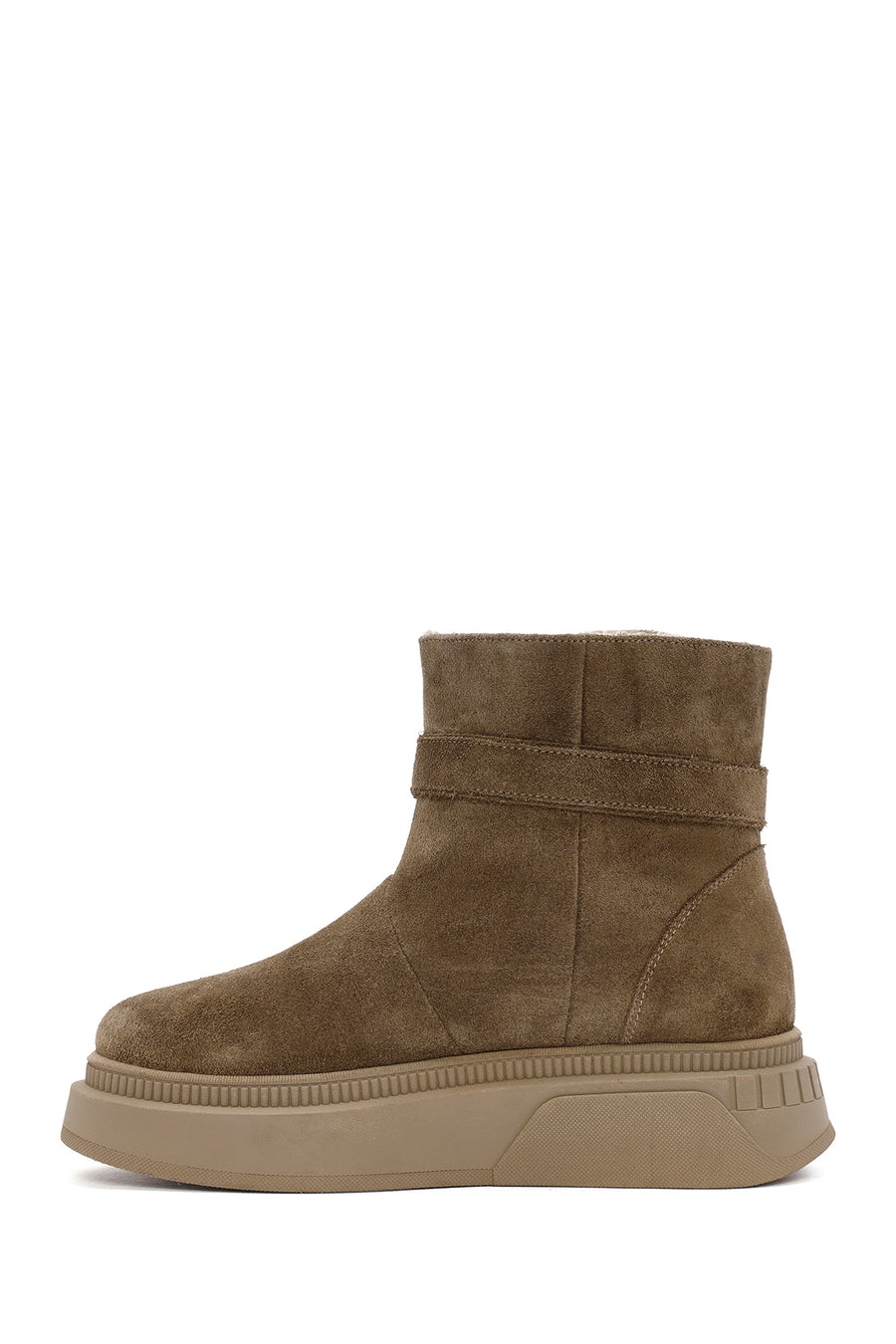 Women's Brown Thick Sole Suede Leather Boots