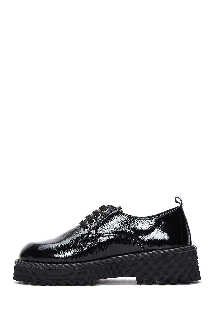 Women's Black Leather Casual Shoes