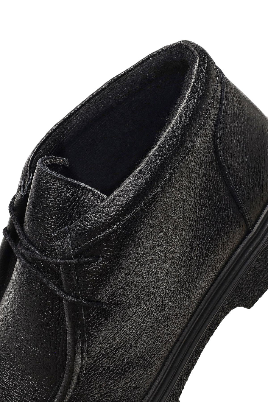 Men's Black Lace-Up Leather Casual Boot