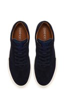 Erkek Lacivert Bağcıklı Süet Deri Sneaker | Derimod