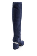 Women's Heel Detailed Suede Leather Boots | Derimod