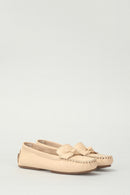 Beige Women's Leather Loafer | Derimod