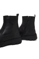 Men's Black Zippered Leather Casual Boot | Derimod