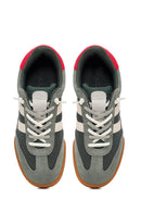 Women's Green Lace-up Leather Sneaker | Derimod