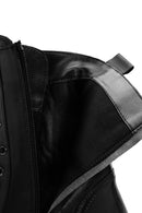 Woman Black Lace-Up Zipper Detail Leather Postal Boots | Derimod