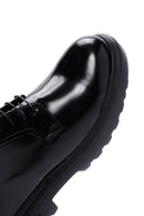 Men's Black Thick Soled Patent Leather Casual Shoes | Derimod