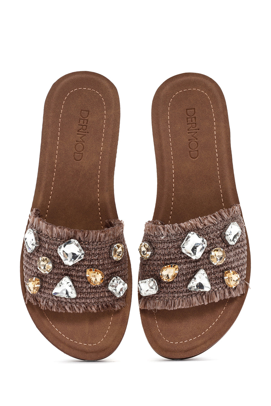 Women's Brown Stone Knitted Slippers