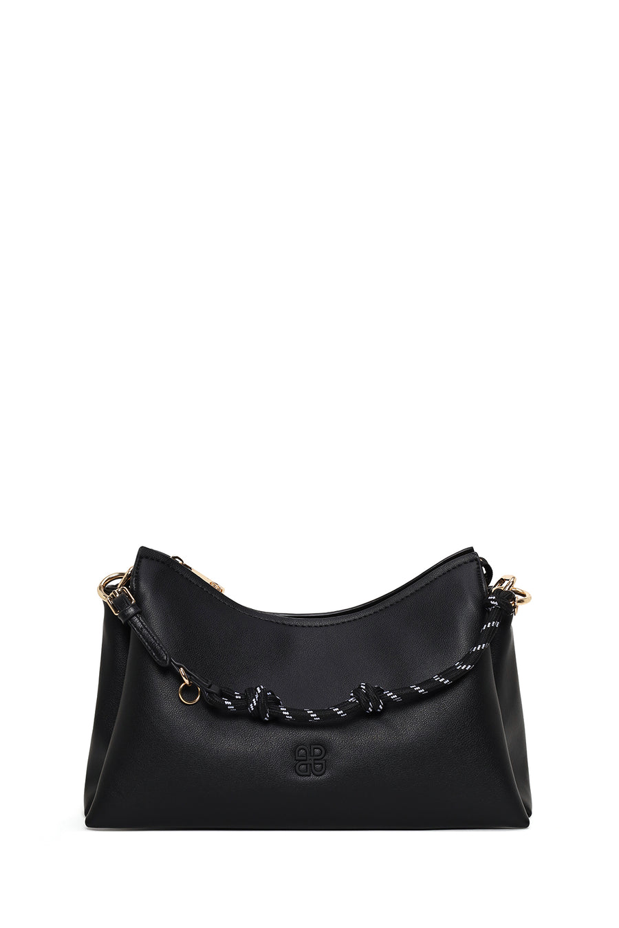 Woman Black Charmed Shoulder Bag