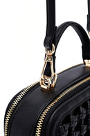 Women's Black Long Strap Braided Crossbody Bag | Derimod
