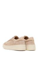 Woman Beige Lace-Up Suede Leather Sneaker | Derimod