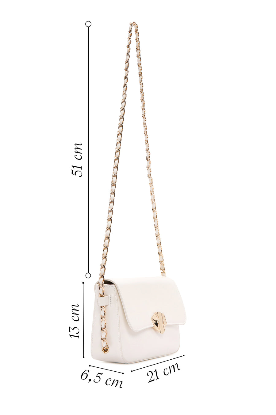 Women's White Long Strap Crossbody Bag
