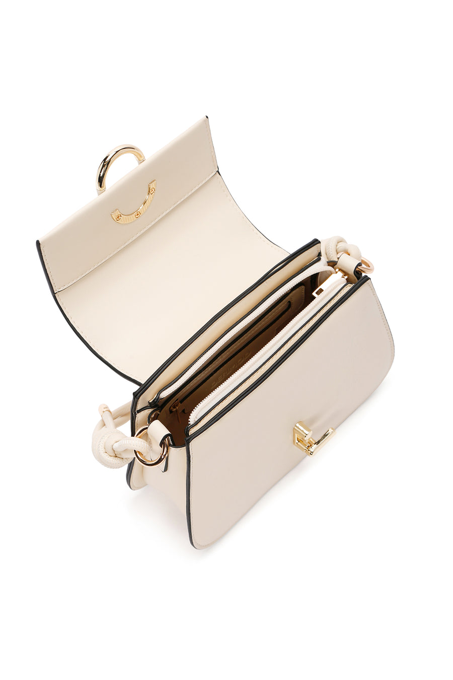 Women's Cream Long Strap Shoulder Bag
