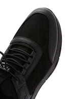 Men's Black Lace-Up Nubuck Leather Sneakers | Derimod