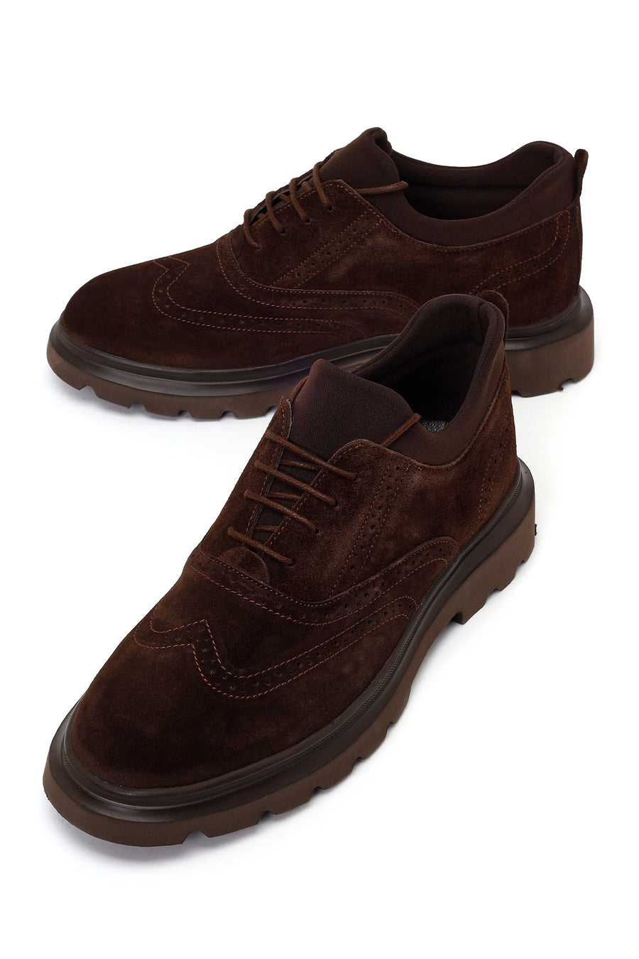 Male Brown Lace-Up Suede Casual Shoes