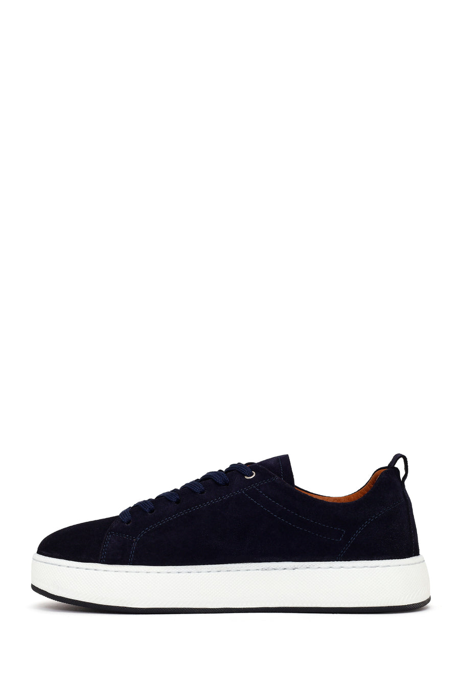 Erkek Lacivert Bağcıklı Süet Deri Sneaker
