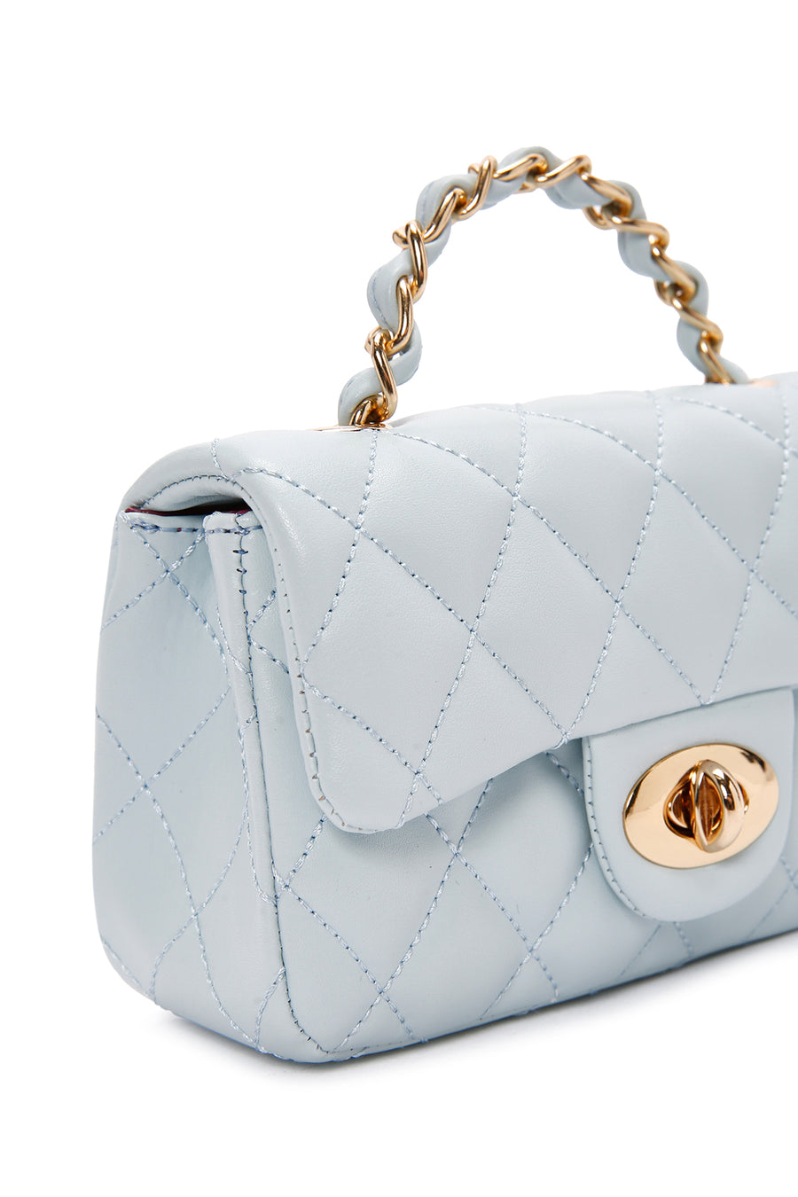 Women's Blue Long Strap Quilted Crossbody Bag