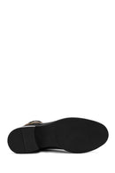 Woman Black Zippered Leather Boat | Derimod