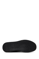 Men's Black Lace-Up Thick-Soled Leather Sneaker | Derimod