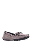 Gray Women's Leather Loafer | Derimod