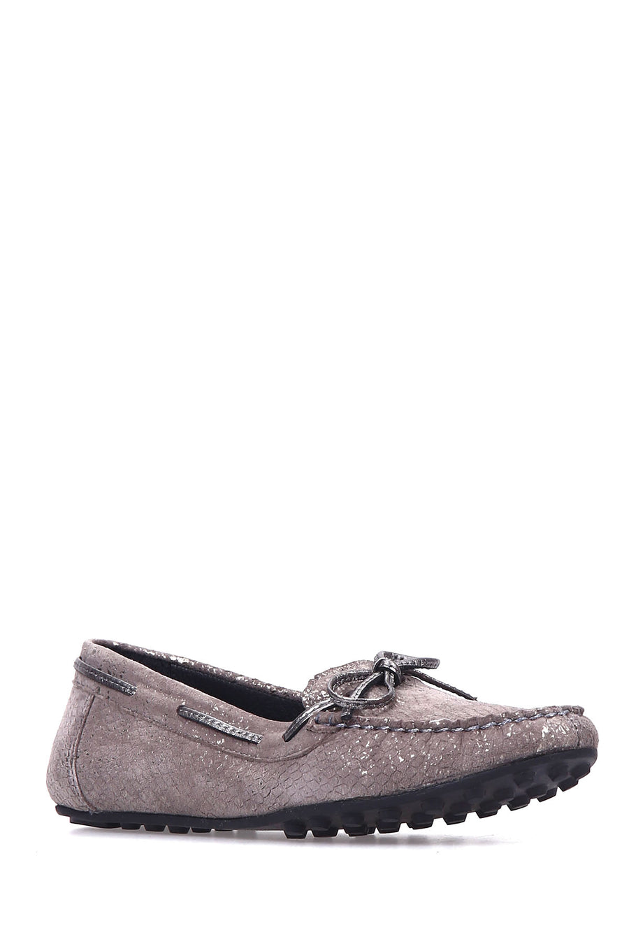 Gray Women's Leather Loafer