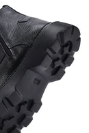 Male Black Zip Closure Thick-Soled Leather Boots | Derimod