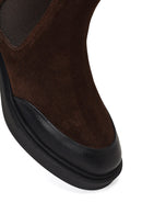 Women's Brown Thick-Soled Suede Leather Chelsea Boot | Derimod