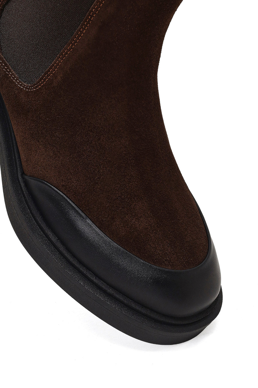 Women's Brown Thick-Soled Suede Leather Chelsea Boot