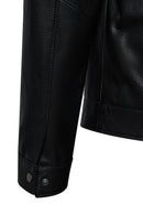 Bastoni Male Black Shirt Collar Leather Jacket | Derimod