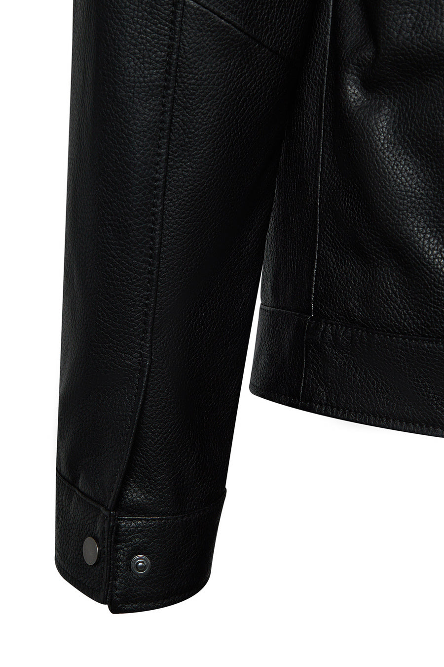 Bastoni Male Black Shirt Collar Leather Jacket