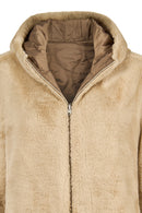 Tahoe Woman Mink Reversible Hooded Oversize Teddy Coats | Derimod