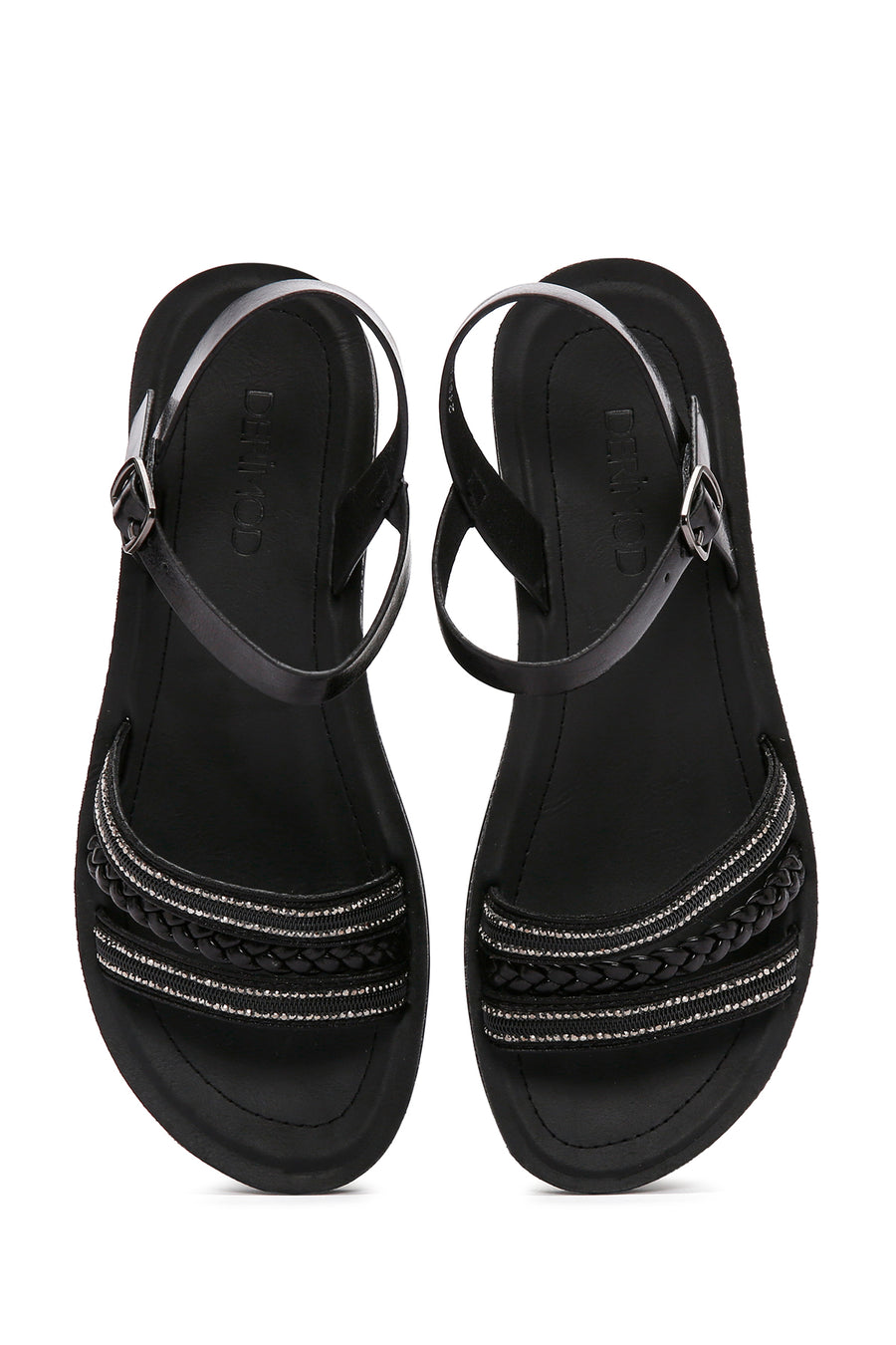 Women's Black Ankle Strap Comfort Sandals
