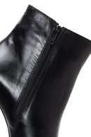 Women's Black Zippered Thin Heeled Leather Boots | Derimod