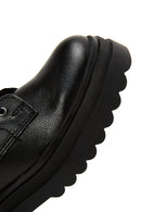 Women's Black Zippered Leather Boots | Derimod