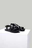 Black Men's Leather Sandals | Derimod