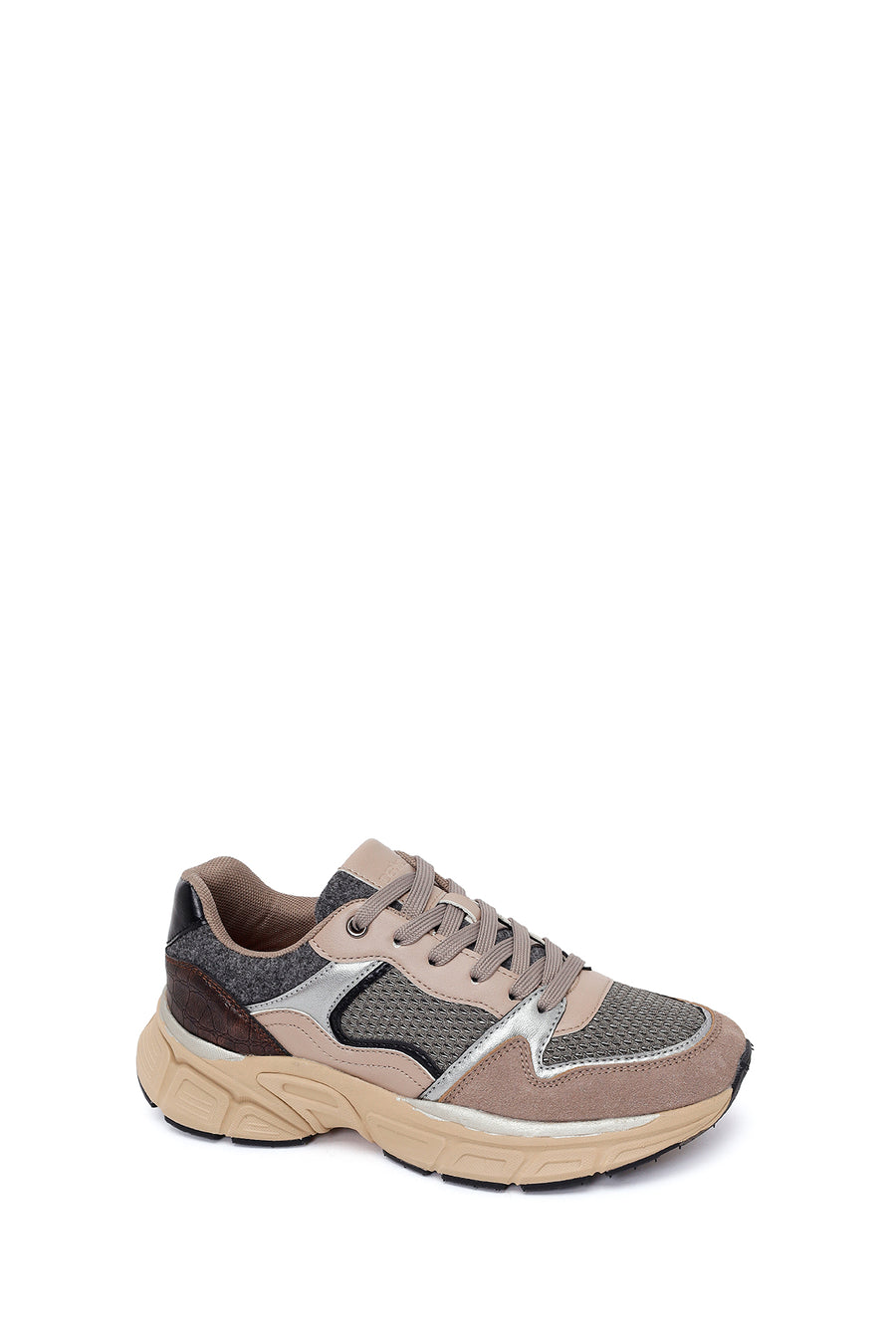 Kadın Vizon Bağcıklı Kalın Tabanlı Sneaker