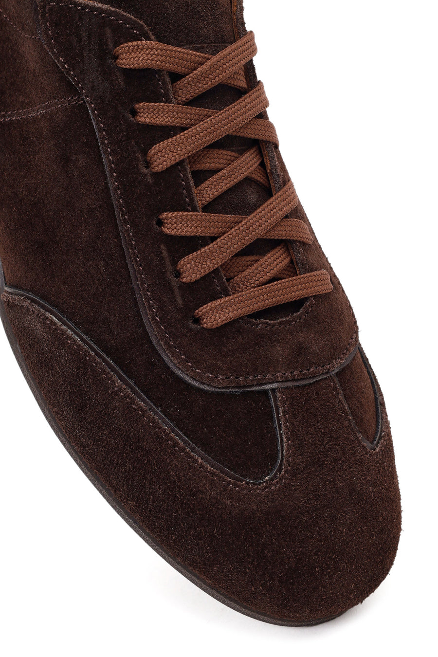 Women's Brown Lace-up Suede Leather Sneaker