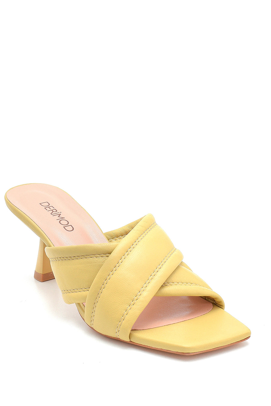Women's Leather Heeled Slippers
