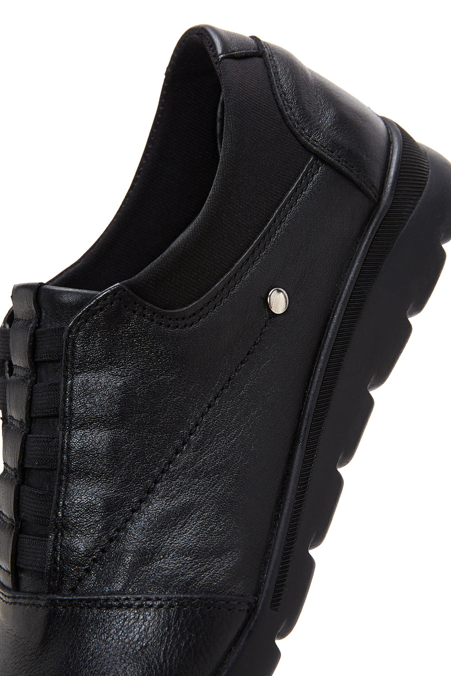 Women's Black Leather Sneaker