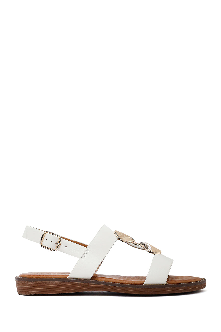 Women's White Sandals with Accessory Details 26SFE461418 | Derimod